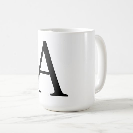 Modern Monogram Initial Letter Trendy Kaffeetasse (VorderseiteRechts)