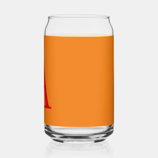 Modern Monogram Initial Letter Trendy Orange Red Dosenglas (Rechts)