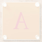 Modern Monogram Initial Letter Trendy Orange Red Glasuntersetzer (Rückseite)