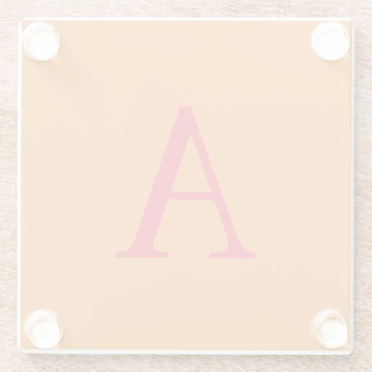 Modern Monogram Initial Letter Trendy Orange Red Glasuntersetzer (Rückseite)
