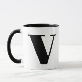 Modern Monogram Initial Letter V Black and White Tasse (Links)