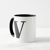 Modern Monogram Initial Letter V Black and White Tasse (Vorderseite Links)