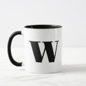 Modern Monogram Initial Letter w Black and White Tasse (Links)