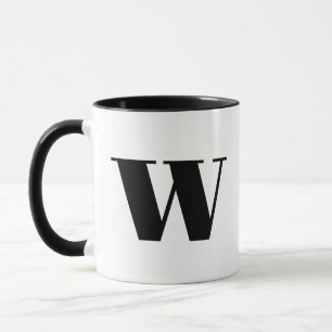 Modern Monogram Initial Letter w Black and White Tasse