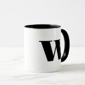 Modern Monogram Initial Letter w Black and White Tasse (VorderseiteRechts)