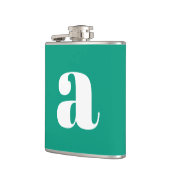 Modern Monogram Initial Letter Wedding Green Flachmann (Links)