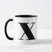Modern Monogram Initial Letter x Black and White Tasse (Links)