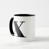 Modern Monogram Initial Letter x Black and White Tasse (Vorderseite Links)