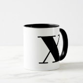 Modern Monogram Initial Letter x Black and White Tasse (VorderseiteRechts)