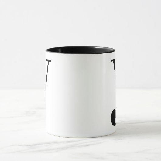 Modern Monogram Initial Letter y Black and White Tasse (Zentrum)