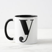 Modern Monogram Initial Letter y Black and White Tasse (Links)