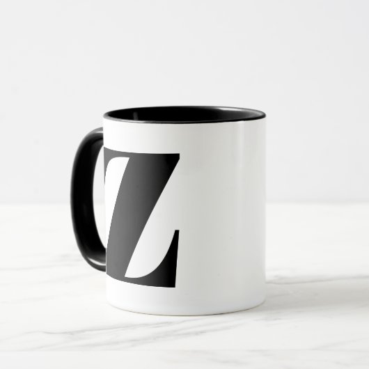 Modern Monogram Initial Letter Z Black and White Tasse (Vorderseite Links)