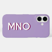 Modern Monogram Initial Lilac Drop Shadow Case-Mate iPhone Hülle (Rückseite (Horizontal))