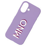 Modern Monogram Initial Lilac Drop Shadow iPhone 16 Hülle<br><div class="desc">Modernes,  minimalistisches Monogramm-Erstdesign,  das auf individuelle Wünsche umgestellt werden kann. Weiß auf einem lila lila Hintergrund mit einem bordeauxfarbenen Schlagschatten.</div>