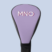Modern Monogram Initial Lilac Drop Shadow Golf Headcover