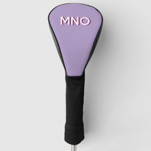 Modern Monogram Initial Lilac Drop Shadow Golf Headcover (Vorderseite)