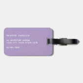 Modern Monogram Initial Lilac Gepäckanhänger (Rückseite horizontal)