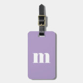 Modern Monogram Initial Lilac Pastel Gepäckanhänger (Vorderseite vertikal)