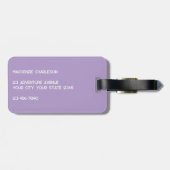Modern Monogram Initial Lilac Pastel Gepäckanhänger (Rückseite horizontal)