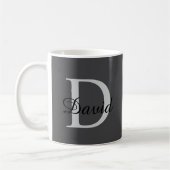 Modern Monogram Initial & Name Mug | Elegant Scrip Kaffeetasse (Links)