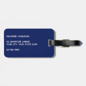 Modern Monogram Initial Navy Blue Gepäckanhänger (Rückseite horizontal)