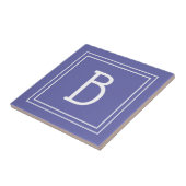 Modern Monogram Initial Periwinkle Blue Fliese (Seite)