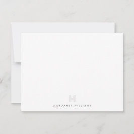 Modern Monogram Initial Personalisiert Mitteilungskarte