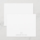 Modern Monogram Initial Personalisiert Mitteilungskarte (Vorne/Hinten)