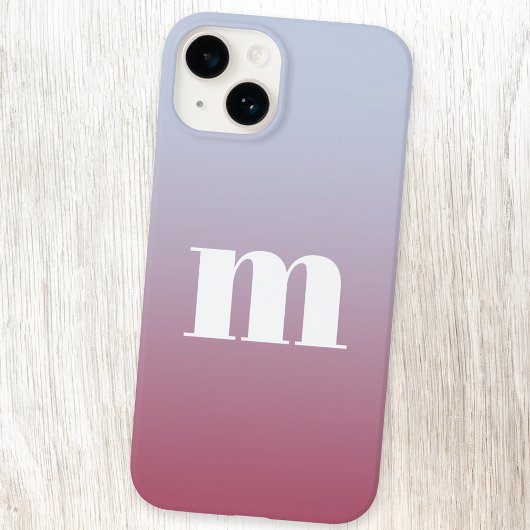 Modern Monogram Initial Pink Blue Gradient Case-Mate iPhone Hülle