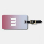 Modern Monogram Initial Pink Blue Gradient Gepäckanhänger (Vorderseite horizontal)