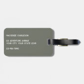 Modern Monogram Initial Sage Green Gepäckanhänger (Rückseite horizontal)