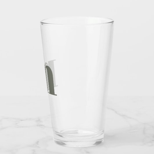 Modern Monogram Initial Sage Green Glas (Links)