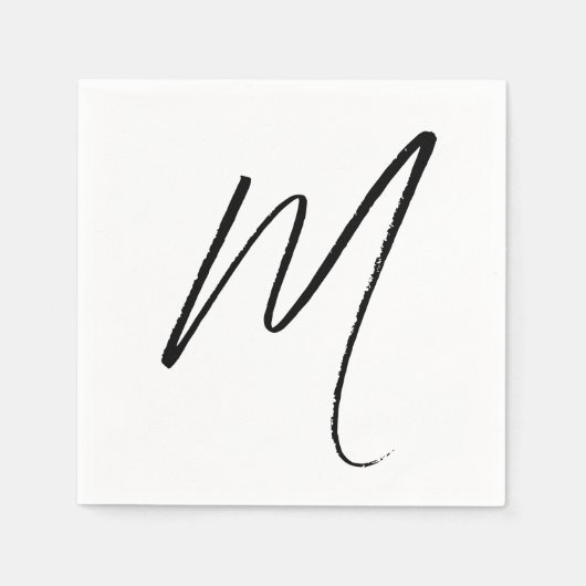 Modern Monogram Initial Serviette (Vorderseite)