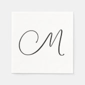 Modern Monogram Initial Serviette (Vorderseite)