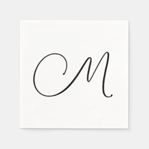 Modern Monogram Initial Serviette