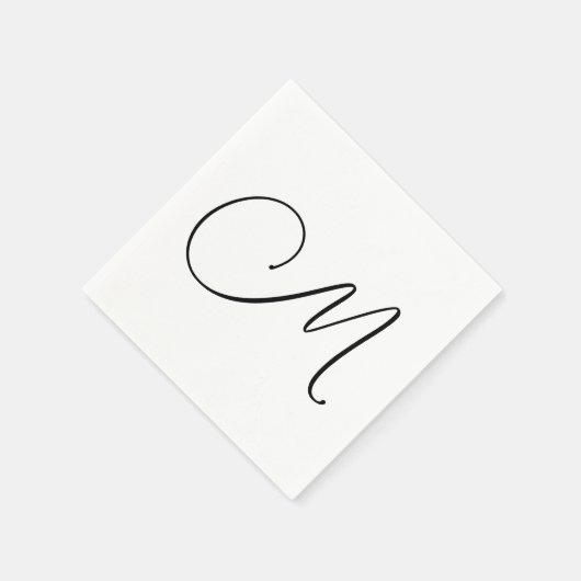 Modern Monogram Initial Serviette (Ecke)
