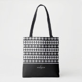 Modern Monogram, Initial Stylish Chic Black & Whit Tasche (Vorderseite)