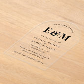 Modern Monogram Initials Arch Save the Date Acryleinladungen (Ablage )