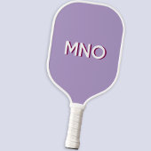 Modern Monogram Initials Drop Shadow Pastel Lilac Pickleball Schläger