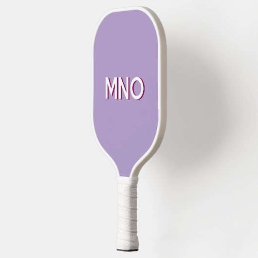 Modern Monogram Initials Drop Shadow Pastel Lilac Pickleball Schläger (Links)