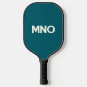 Modern Monogram Initials Drop Shadow Teal Green Pickleball Schläger (Vorderseite)