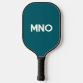 Modern Monogram Initials Drop Shadow Teal Green Pickleball Schläger (Rückseite)