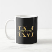 Modern Monogram Initials Professional Black Gold Kaffeetasse (Links)