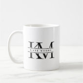 Modern Monogram Initials Professional Black White Kaffeetasse (Links)