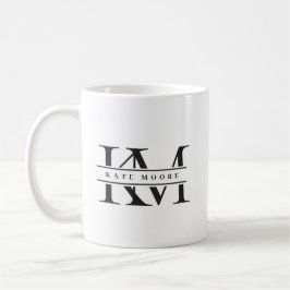 Modern Monogram Initials Professional Black White Kaffeetasse