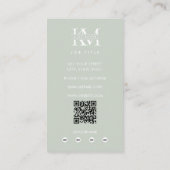 Modern Monogram Initials Professional Sage Green Visitenkarte (Rückseite)