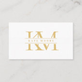 Modern Monogram Initials Professional White Gold Visitenkarte (Vorderseite)