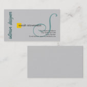 Modern monogram Interior Designer Business Card Visitenkarte (Vorne/Hinten)