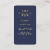 Modern Monogram K Beruflich Dark Navy Blue Visitenkarte (Rückseite)