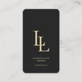 Modern Monogram L EleganCompany Logo Black Gold Visitenkarte (Vorderseite)